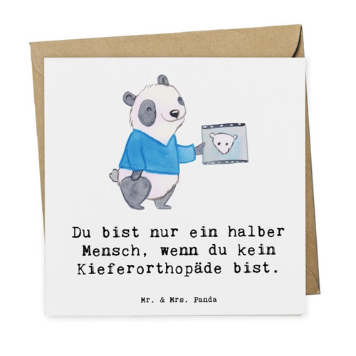 Bild von Mr. & Mrs. Panda Grußkarte Kieferorthopäde Herz - Weiß