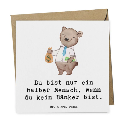 Bild von Mr. & Mrs. Panda Grußkarte Bänker Herz - Ein kreatives Geschenk für Bankangestellte