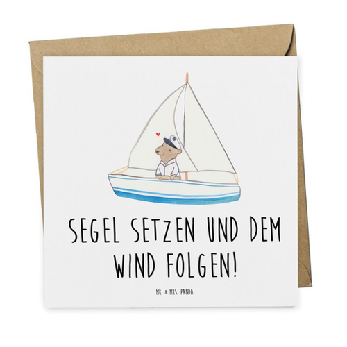 Bild von Mr. & Mrs. Panda Grußkarte Segelbootstour Abenteuer - Ein Geschenk voller Erinnerungen