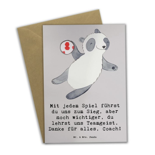 Bild von Mr. & Mrs. Panda Grußkarte für Handball Trainerin
