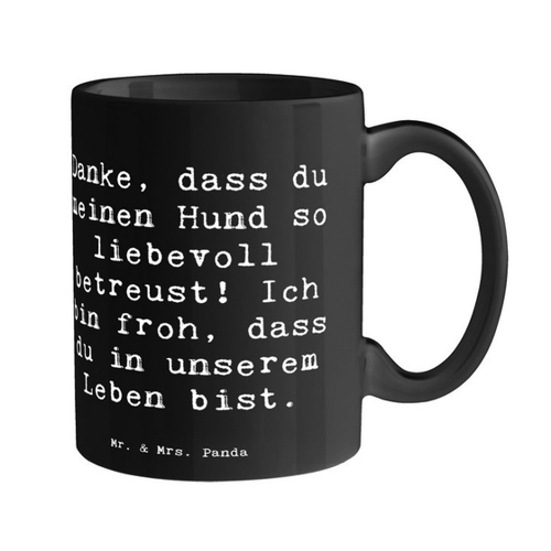Bild von Mr. & Mrs. Panda Tasse Spruch Danke Hundesitter - Schwarz