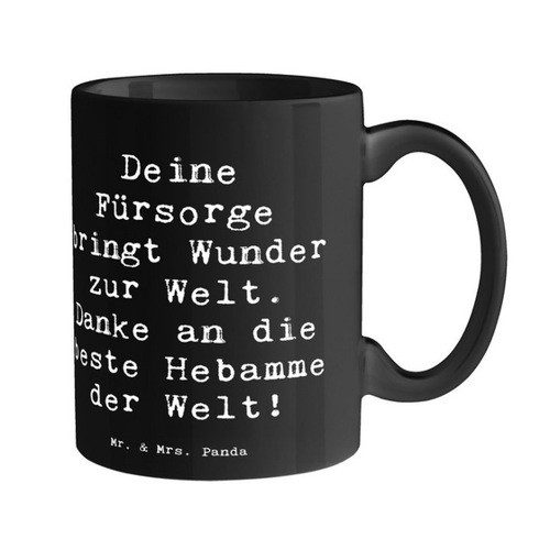 Bild von Mr. & Mrs. Panda Tasse Spruch Beste Hebamme - Schwarz