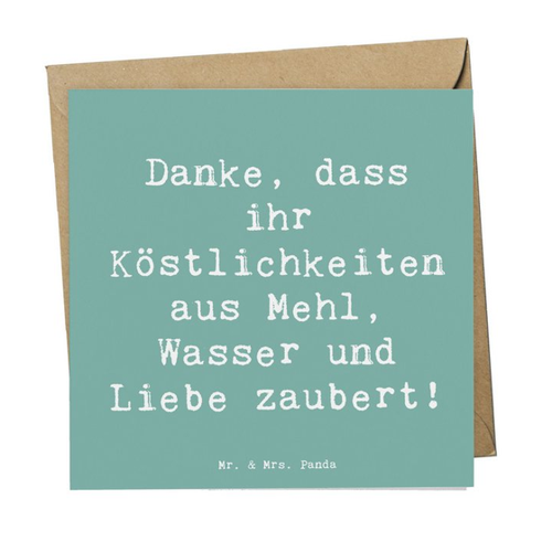 Bild von Mr. & Mrs. Panda Grußkarte Bäcker-Dank - Meeresbrise