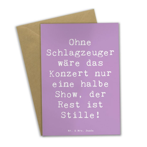 Bild von Mr. & Mrs. Panda Grußkarte - Schlagzeug Konzert