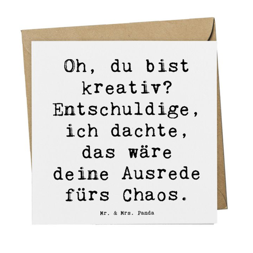 Bild von Mr. & Mrs. Panda Grußkarte Kreatives Chaos – Exklusives Design für besondere Anlässe