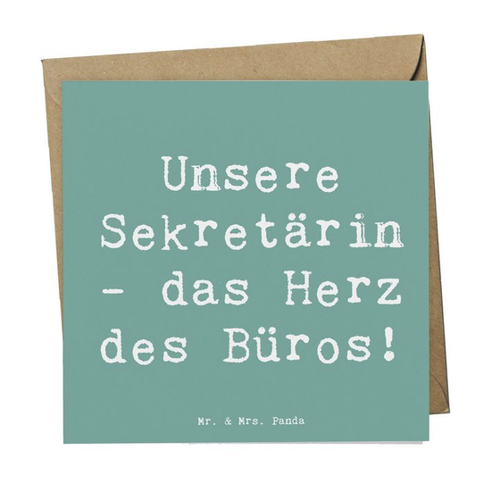 Bild von Mr. & Mrs. Panda Grußkarte Sekretärin Herz - Meeresbrise