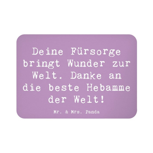 Bild von Mr. & Mrs. Panda Magnet Spruch Beste Hebamme - Lavendeltraum
