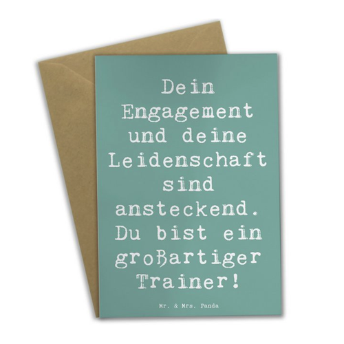 Bild von Mr. & Mrs. Panda Grußkarte - Großartiger Trainer