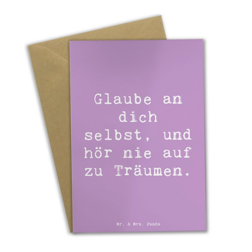 Bild von Mr. & Mrs. Panda Grußkarte Glaube an sich selbst - Lavendeltraum