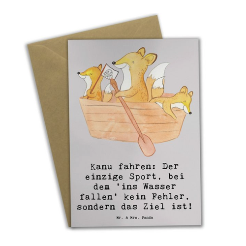 Bild von Mr. & Mrs. Panda Grußkarte Kanu Abenteuer – Grau Pastell