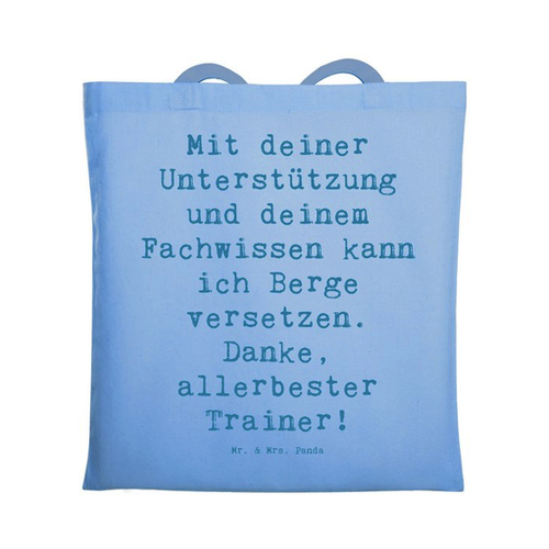 Bild von Nachhaltige Tragetasche von Mr. & Mrs. Panda – Bester Trainer in Sky Blue