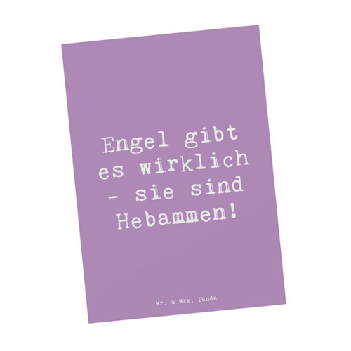Bild von Mr. & Mrs. Panda Postkarte Hebamme Engel - Lavendeltraum