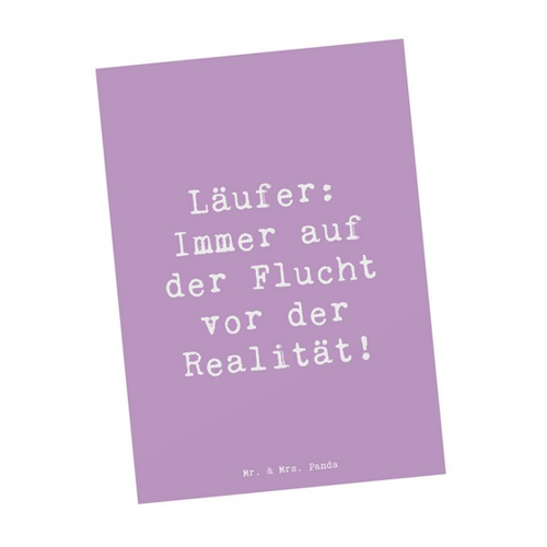 Bild von Mr. & Mrs. Panda Postkarte Laufen Realitätsflucht - Lavendeltraum