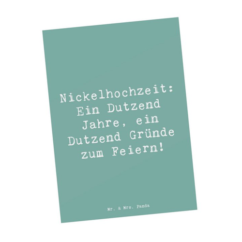 Bild von Mr. & Mrs. Panda Postkarte 12. Hochzeitstag - Meeresbrise