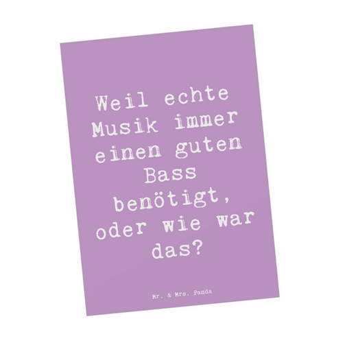 Bild von Mr. & Mrs. Panda Postkarte Spruch Schlagzeug Basswunder - Lavendeltraum