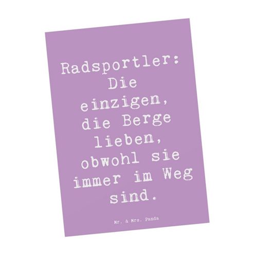 Bild von Mr. & Mrs. Panda Postkarte für Radsportler – Lavendeltraum