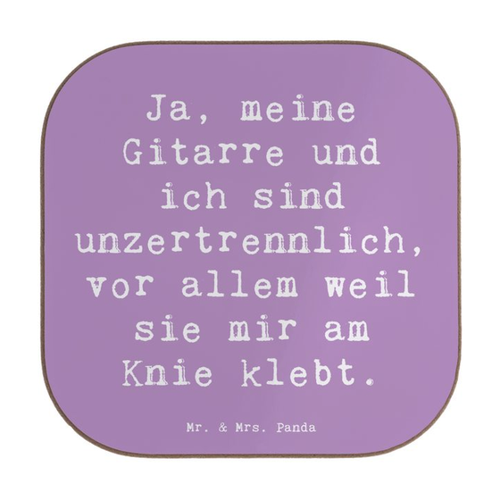 Bild von Mr. & Mrs. Panda Getränkeuntersetzer Spruch Gitarre Freund - Lavendeltraum