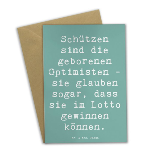 Bild von Mr. & Mrs. Panda Grußkarte Schütze Optimist - Meeresbrise