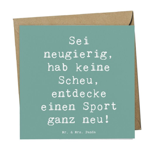 Bild von Mr. & Mrs. Panda Grußkarte - Neuer Sport - Meeresbrise