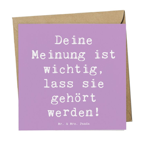Bild von Mr. & Mrs. Panda Grußkarte - Mutig zu seinen Meinungen stehen