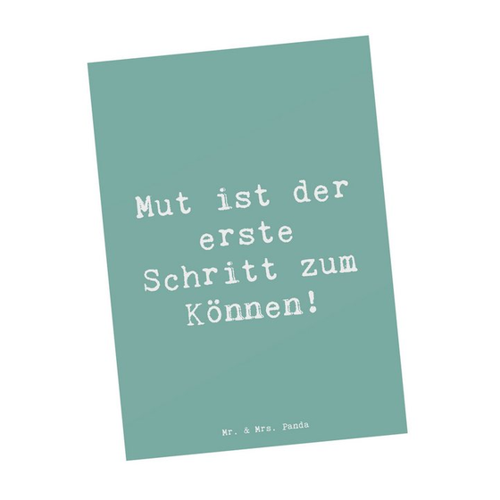 Bild von Mr. & Mrs. Panda Postkarte – Sich in einer neuen Sportart versuchen - Meeresbrise