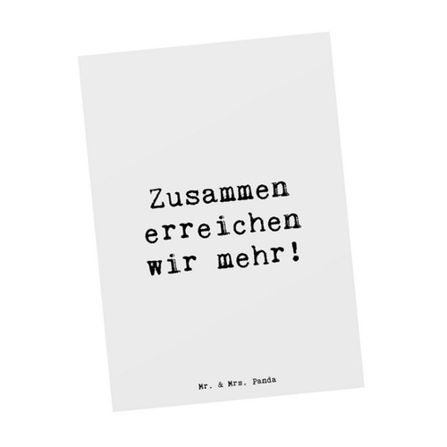 Bild von Mr. & Mrs. Panda Postkarte - Im Team zusammenarbeiten
