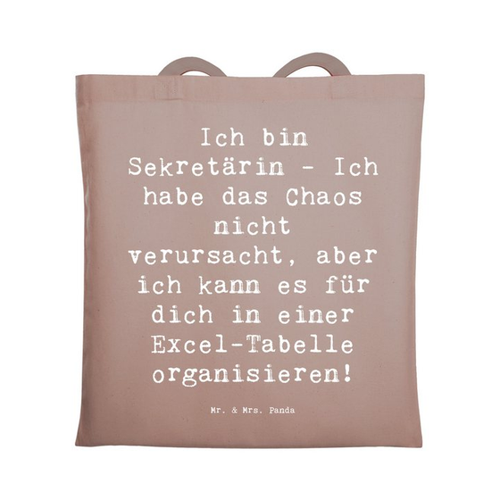 Bild von Mr. & Mrs. Panda Tragetasche mit Spruch für Sekretärinnen