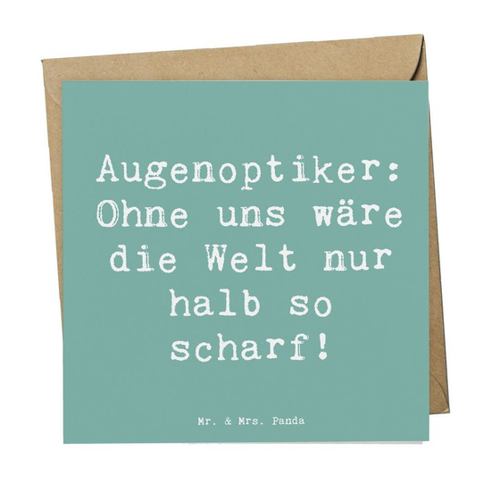 Bild von Mr. & Mrs. Panda Grußkarte für Augenoptiker - Meeresbrise