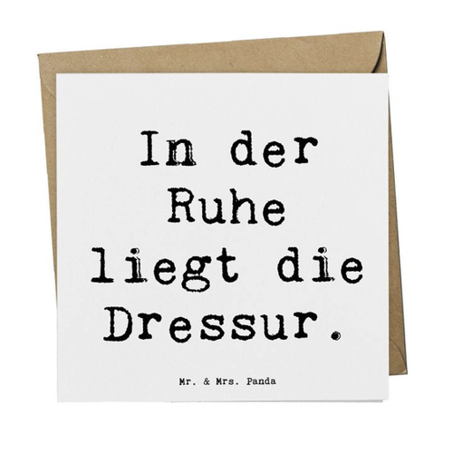 Bild von Elegante Grußkarte von Mr. & Mrs. Panda: In der Ruhe liegt die Dressur