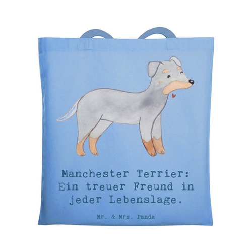 Bild von Mr. & Mrs. Panda Tragetasche Manchester Terrier Freundschaft - Sky Blue