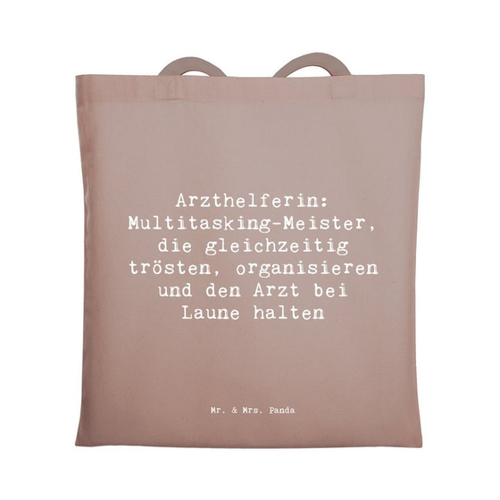 Bild von Mr. & Mrs. Panda Tragetasche mit Spruch für Arzthelferinnen