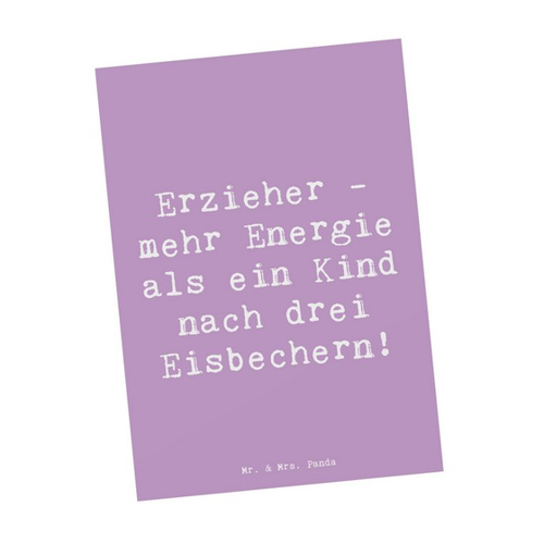 Bild von Mr. & Mrs. Panda Postkarte Erzieher Energie - Lavendeltraum
