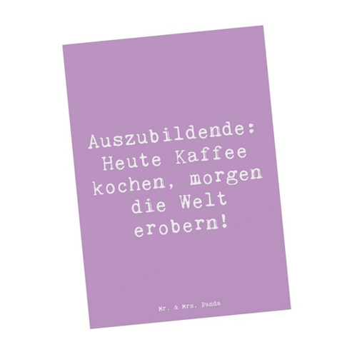 Bild von Mr. & Mrs. Panda Postkarte Auszubildender Abenteuer - Lavendeltraum