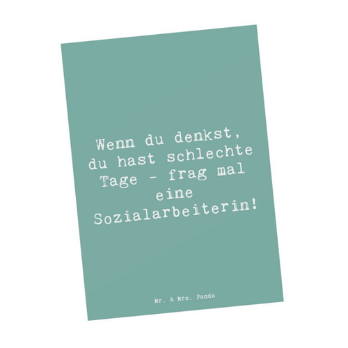 Bild von Mr. & Mrs. Panda Postkarte Sozialarbeiterin – Meeresbrise