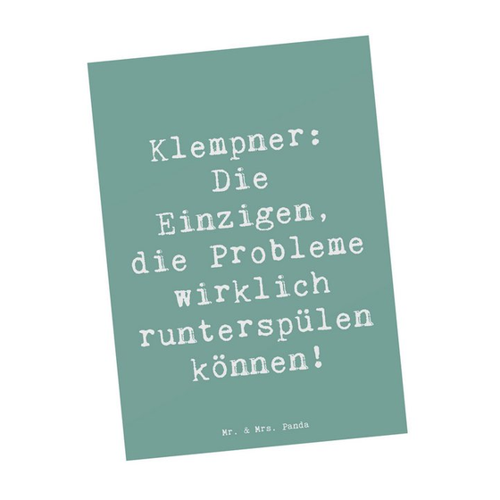Bild von Mr. & Mrs. Panda Postkarte Klempner Experten - Meeresbrise