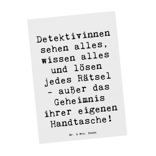 Bild von Mr. & Mrs. Panda Postkarte - Detektivinnen Spruch