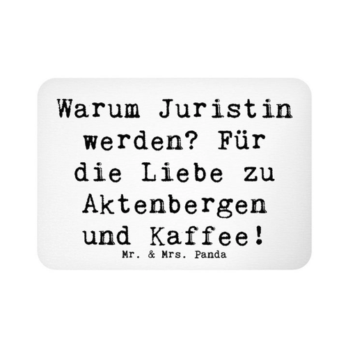 Bild von Mr. & Mrs. Panda Magnet Spruch Juristin Liebe - Weiß