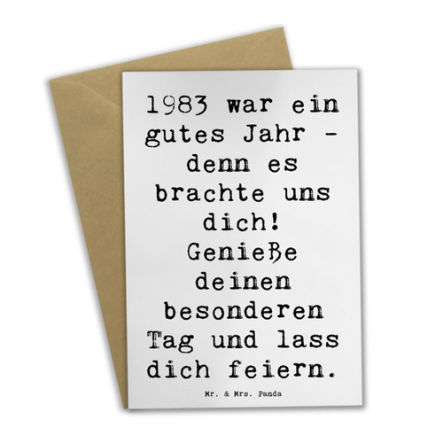Bild von Mr. & Mrs. Panda Grußkarte 1983 Geburtstag – Ein liebevolles Geschenk für besondere Anlässe