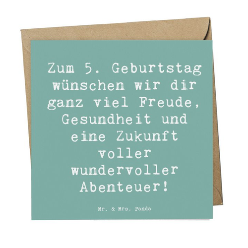 Bild von Mr. & Mrs. Panda Grußkarte zum 5. Geburtstag - Freude und besondere Momente