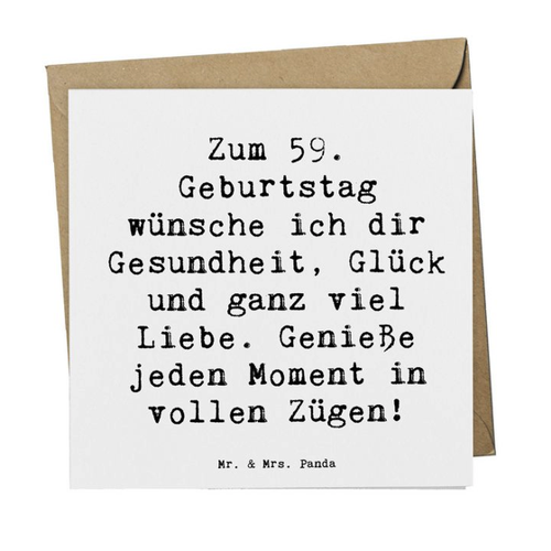 Bild von Mr. & Mrs. Panda Grußkarte zum 59. Geburtstag