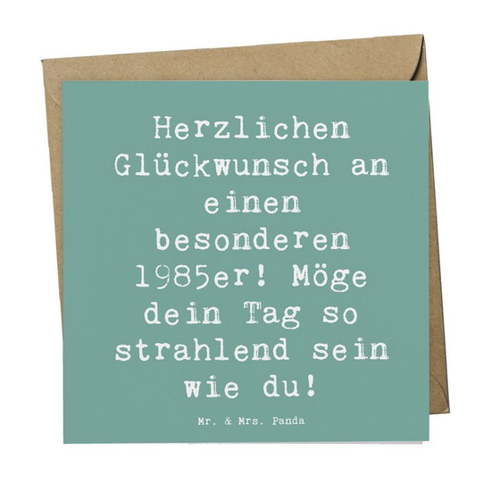 Bild von Mr. & Mrs. Panda Grußkarte zum 1985 Geburtstag - Meeresbrise