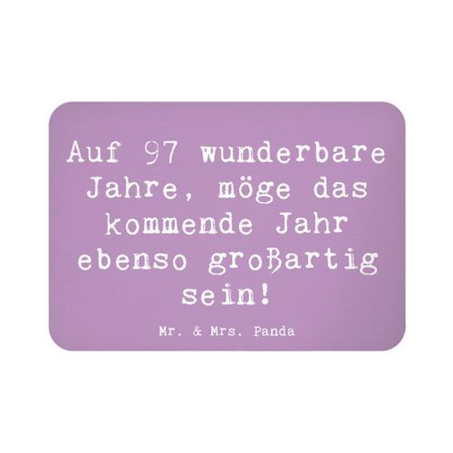 Bild von Mr. & Mrs. Panda Magnet Spruch 97. Geburtstag - Lavendeltraum