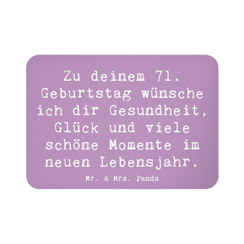 Bild von Mr. & Mrs. Panda Magnet Spruch zum 71. Geburtstag - Lavendeltraum