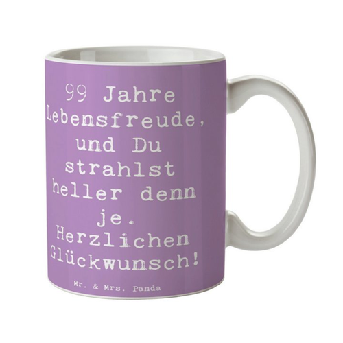 Bild von Mr. & Mrs. Panda Tasse Spruch 99. Geburtstag Lebensfreude - Lavendeltraum