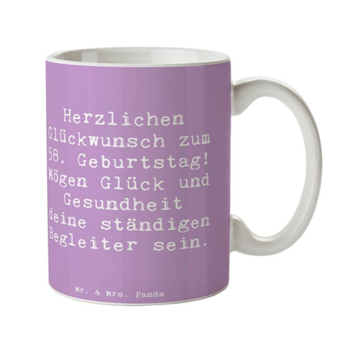 Bild von Mr. & Mrs. Panda Tasse zum 58. Geburtstag - Lavendeltraum