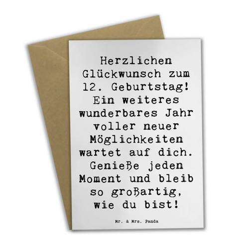 Bild von Mr. & Mrs. Panda Grußkarte zum 12. Geburtstag