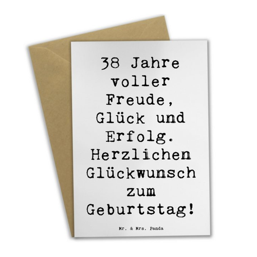 Bild von Mr. & Mrs. Panda Grußkarte zum 38. Geburtstag