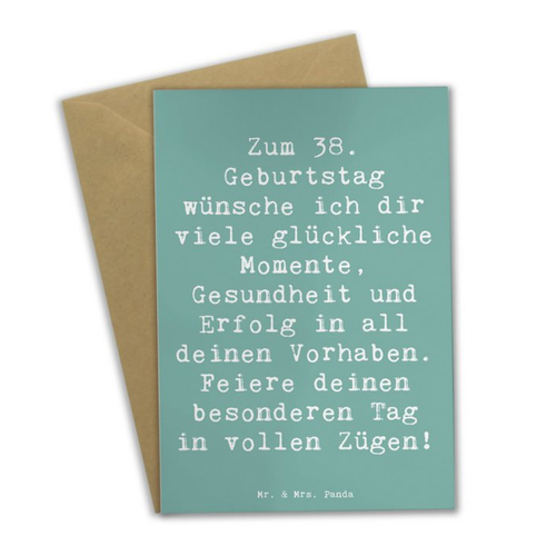 Bild von Mr. & Mrs. Panda Grußkarte zum 38. Geburtstag - Meeresbrise