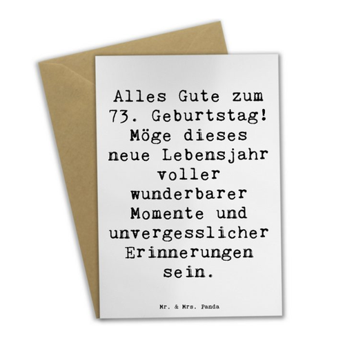 Bild von Mr. & Mrs. Panda Grußkarte zum 73. Geburtstag