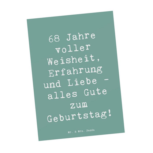 Bild von Mr. & Mrs. Panda Postkarte zum 68. Geburtstag – Meeresbrise